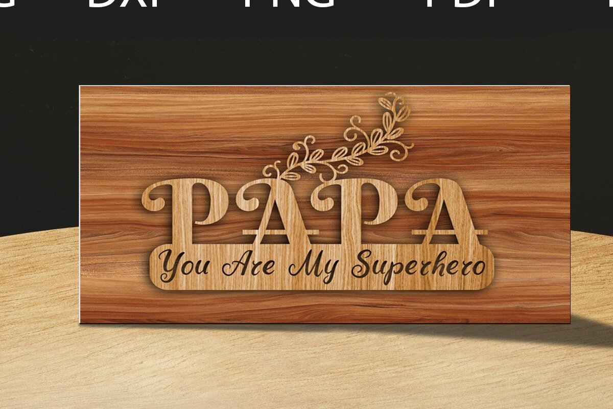 Σετ των 2 Intra απο ξύλο plywood  Χρώμα wenge 3mm-4mm πάχος - κοπής με λέιζερ για τη γιορτή του πατέρα Δίασταση 20x20 cm INTRAFABR-29287771