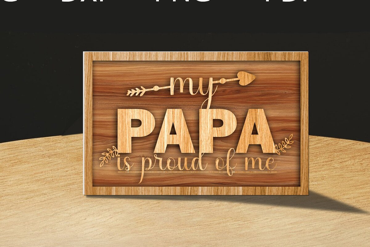 Σετ των 2 Intra απο ξύλο plywood  Χρώμα wenge 3mm-4mm πάχος - κοπής με λέιζερ για τη γιορτή του πατέρα Δίασταση 20x20 cm INTRAFABR-29287948