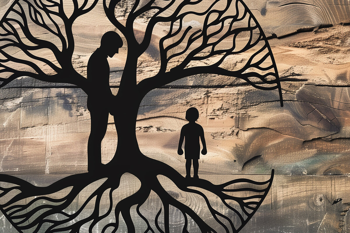 Σετ των 2 Intra απο ξύλο plywood  Χρώμα wenge 3mm-4mm πάχος - περικοπής για τη γιορτή του πατέρα Dad Tree Δίασταση 4x4 cm INTRAFABR-97171456