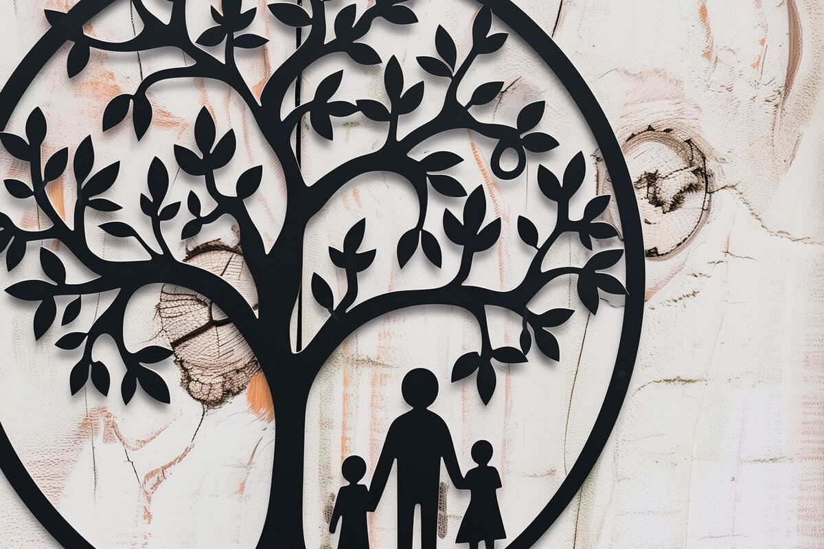 Σετ των 2 Intra απο ξύλο plywood  Χρώμα wenge 3mm-4mm πάχος - περικοπής για τη γιορτή του πατέρα Dad Tree Δίασταση 4x4 cm INTRAFABR-110501653