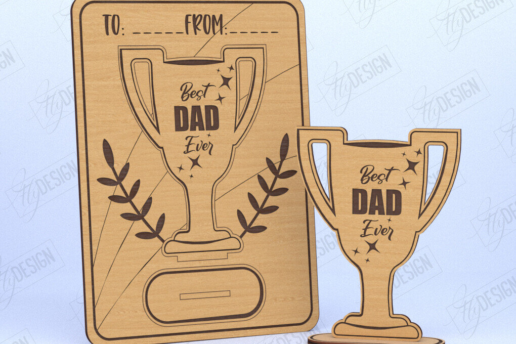 Σετ των 2 Intra απο ξύλο plywood  Χρώμα wenge 3mm-4mm πάχος - Ευχετήρια κάρτα για την Ημέρα του Πατέρα | Ιδέα δώρου Δίασταση 10x15 cm INTRAFABR-5103771