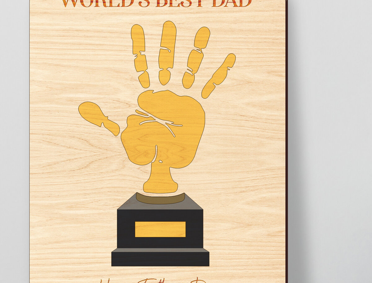 Intra απο ξύλο plywood  Χρώμα wenge 3mm-4mm πάχος - Πινακίδα χειρός για την Ημέρα του Πατέρα Δίασταση 30x20 cm INTRAFABR-8379063