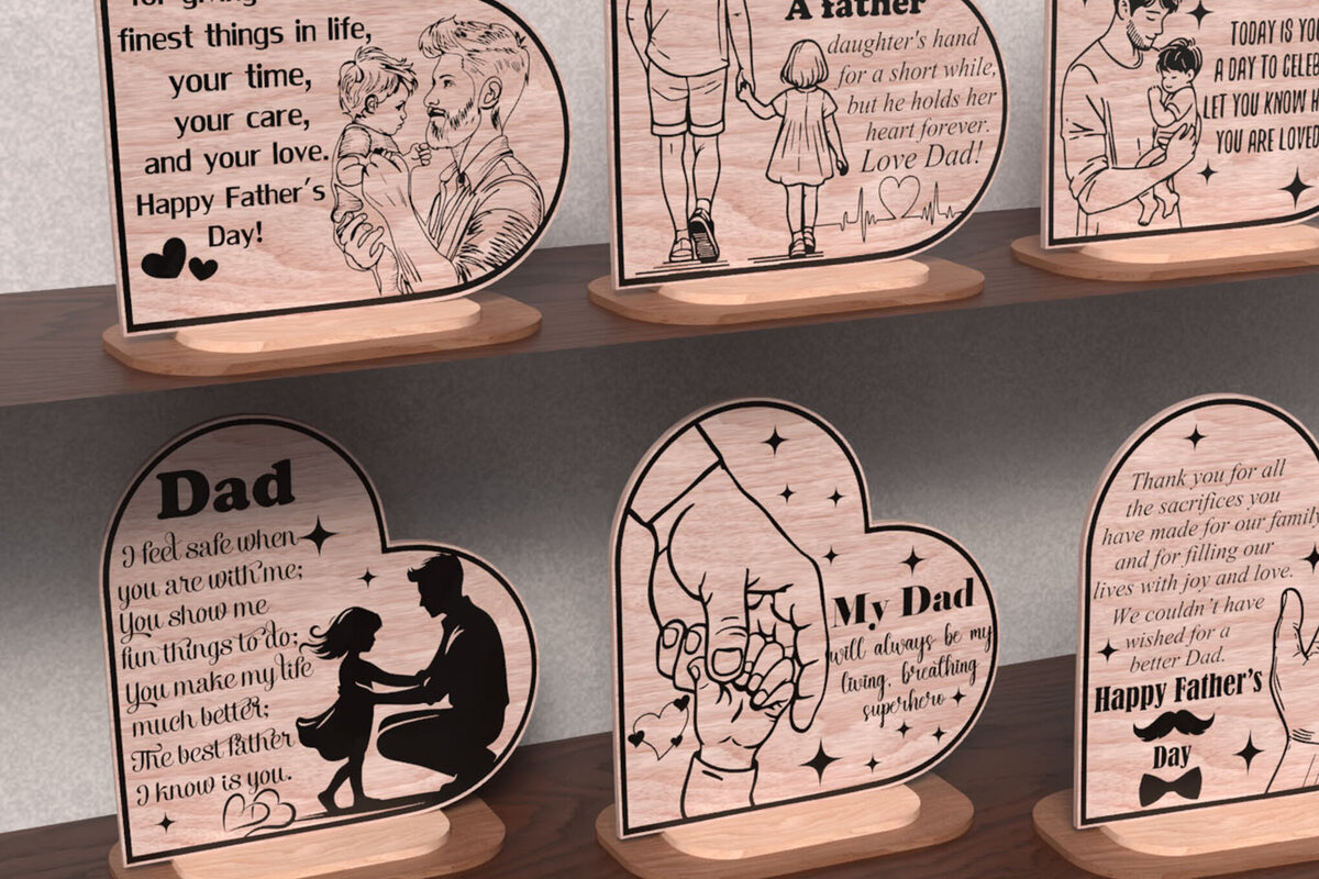 Σετ των 2 Intra απο ξύλο plywood  Χρώμα wenge 3mm-4mm πάχος - Πακέτο για την Ημέρα του Πατέρα Δίασταση 20x20 cm INTRAFABR-103575099