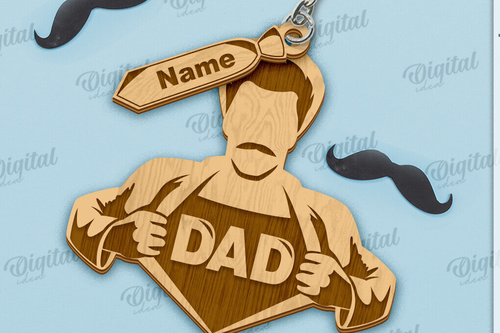 Σετ των 2 Intra απο ξύλο plywood  Χρώμα wenge 3mm-4mm πάχος - μπρελόκ για την Ημέρα του Πατέρα Δίασταση 4x4 cm INTRAFABR-105438100