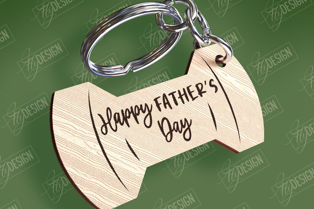 Σετ των 2 Intra απο ξύλο plywood  Χρώμα wenge 3mm-4mm πάχος - με λέιζερ μπρελόκ για την ημέρα του πατέρα Δίασταση 4x4 cm INTRAFABR-105437458