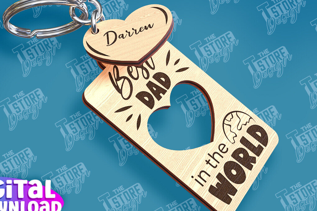 Σετ των 2 Intra απο ξύλο plywood  Χρώμα wenge 3mm-4mm πάχος - με λέιζερ μπρελόκ για την ημέρα του πατέρα Δίασταση 4x4 cm INTRAFABR-117557835