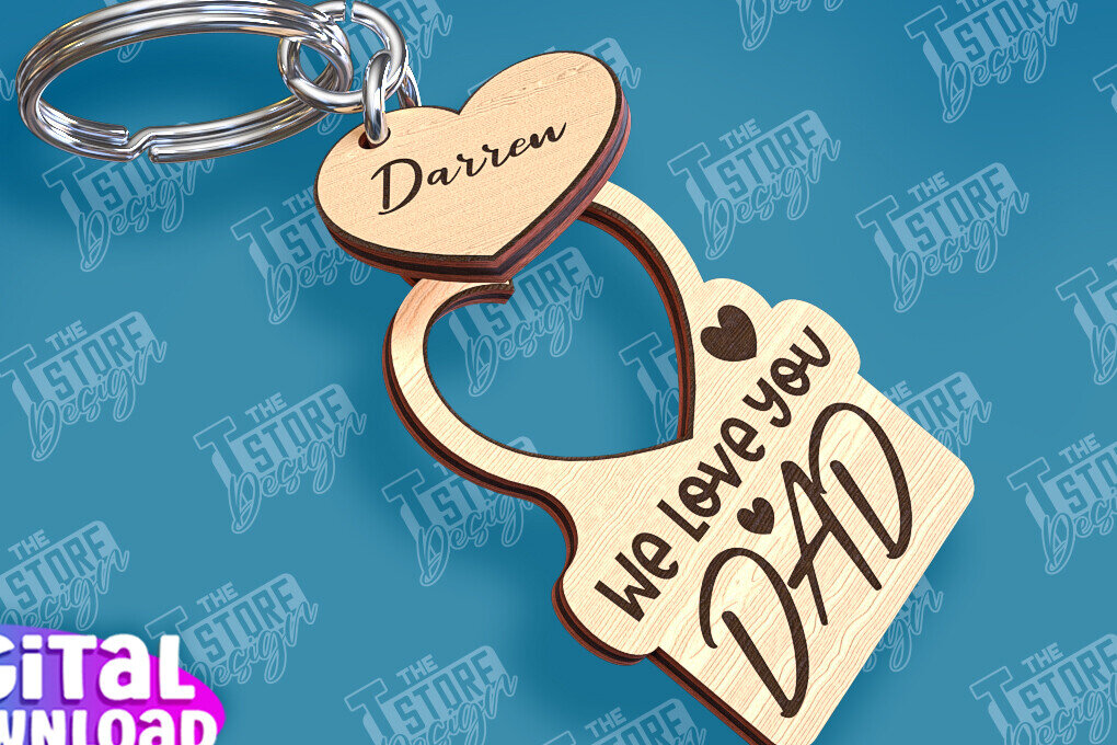 Σετ των 2 Intra απο ξύλο plywood  Χρώμα wenge 3mm-4mm πάχος - με λέιζερ μπρελόκ για την ημέρα του πατέρα Δίασταση 4x4 cm INTRAFABR-93919697