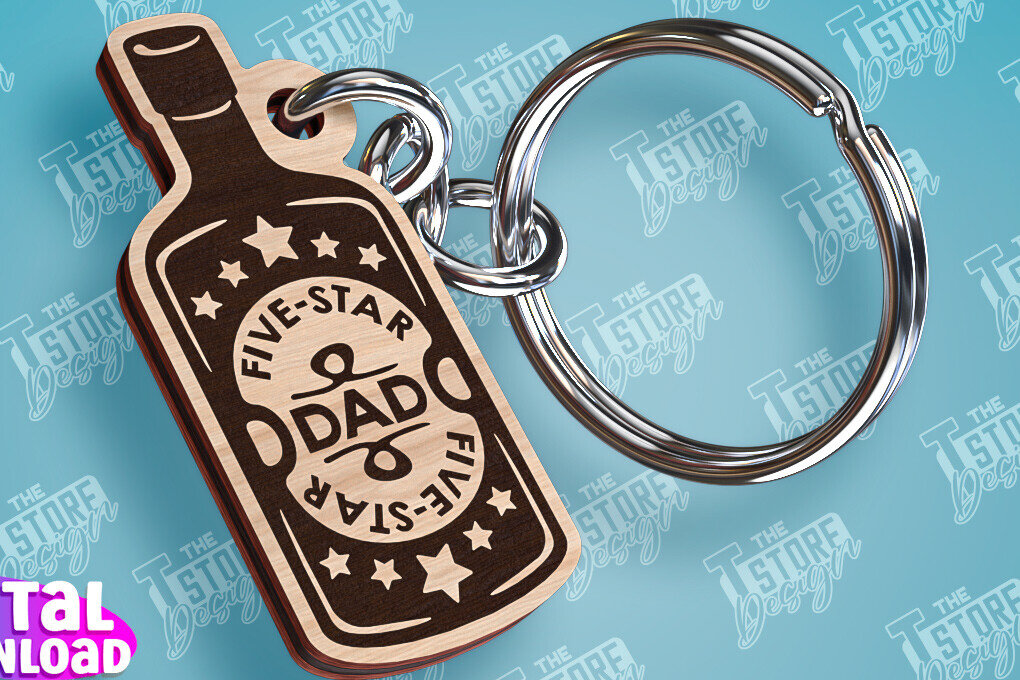 Σετ των 2 Intra απο ξύλο plywood  Χρώμα wenge 3mm-4mm πάχος - με λέιζερ μπρελόκ για την ημέρα του πατέρα Δίασταση 4x4 cm INTRAFABR-65548336