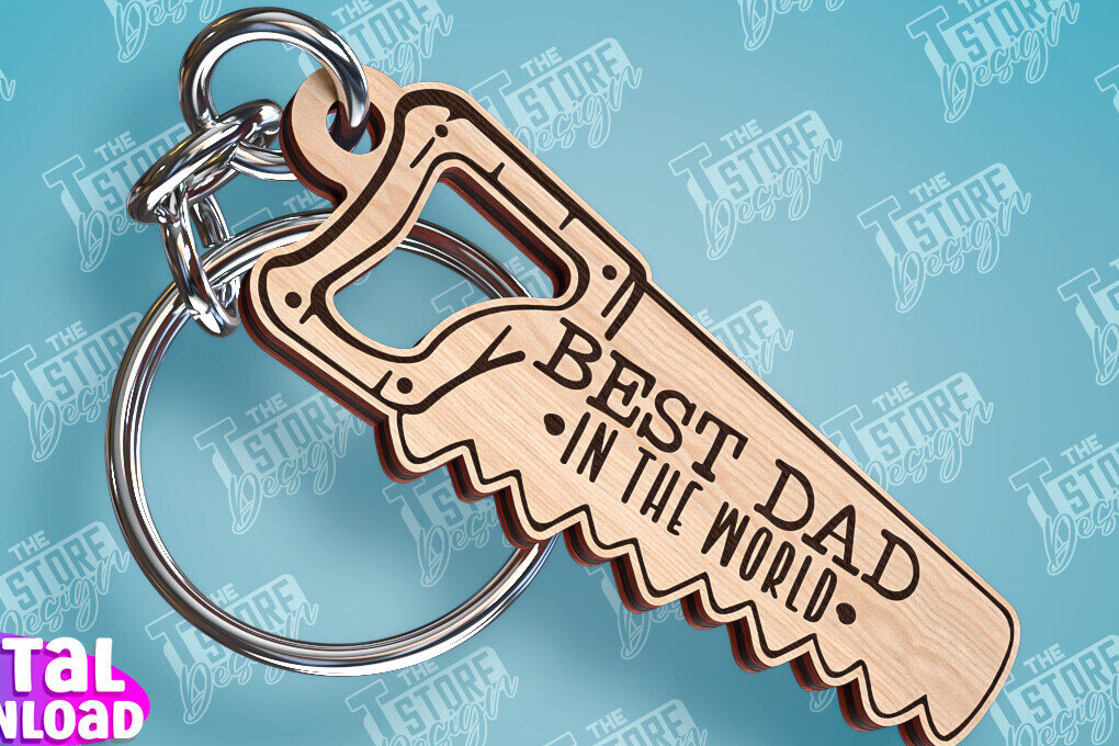 Σετ των 2 Intra απο ξύλο plywood  Χρώμα wenge 3mm-4mm πάχος - με λέιζερ μπρελόκ για την ημέρα του πατέρα Δίασταση 4x4 cm INTRAFABR-124651807