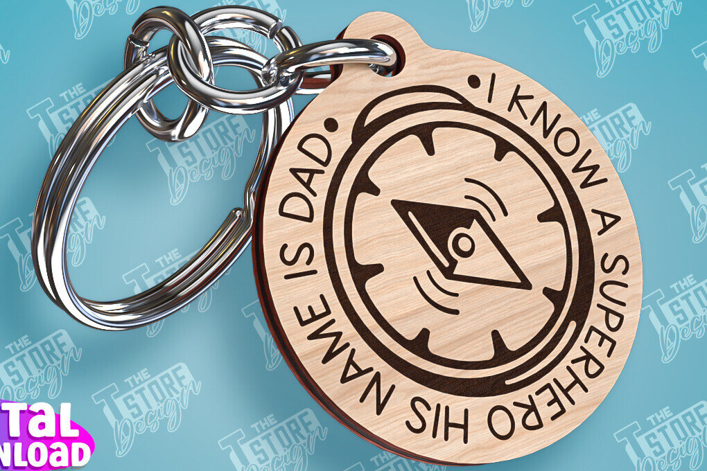 Σετ των 2 Intra απο ξύλο plywood  Χρώμα wenge 3mm-4mm πάχος - με λέιζερ μπρελόκ για την ημέρα του πατέρα Δίασταση 4x4 cm INTRAFABR-106511693