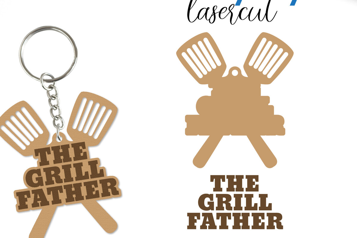 Σετ των 2 Intra απο ξύλο plywood  Χρώμα wenge 3mm-4mm πάχος - Μπρελόκ με λέιζερ για την ημέρα του πατέρα Δίασταση 4x4 cm INTRAFABR-121409307