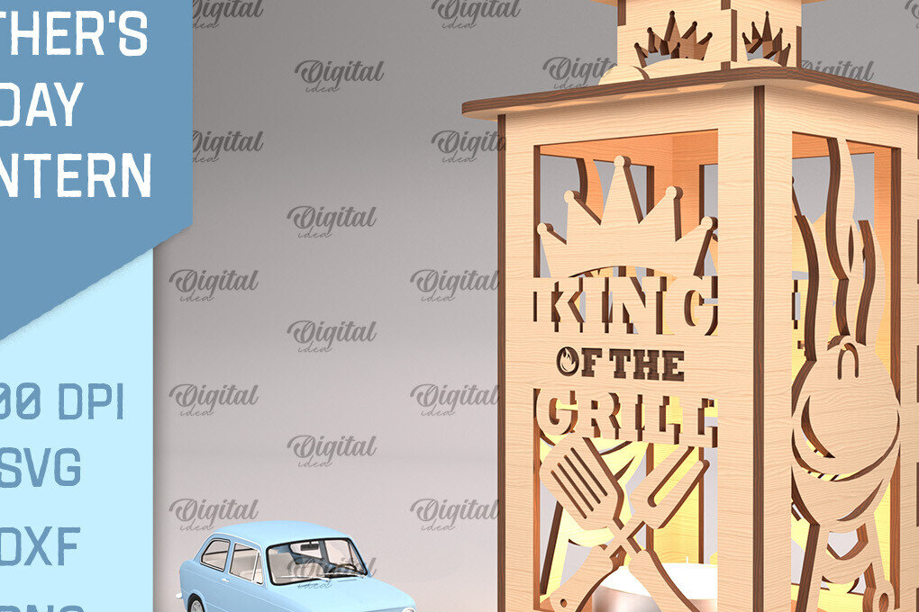 Intra απο ξύλο plywood  Χρώμα wenge 3mm-4mm πάχος - Φανάρι για την Ημέρα του Πατέρα Δίασταση 30x20 cm INTRAFABR-121961315