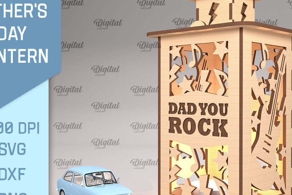 Intra απο ξύλο plywood  Χρώμα wenge 3mm-4mm πάχος - Φανάρι για την Ημέρα του Πατέρα Δίασταση 30x20 cm INTRAFABR-81414510