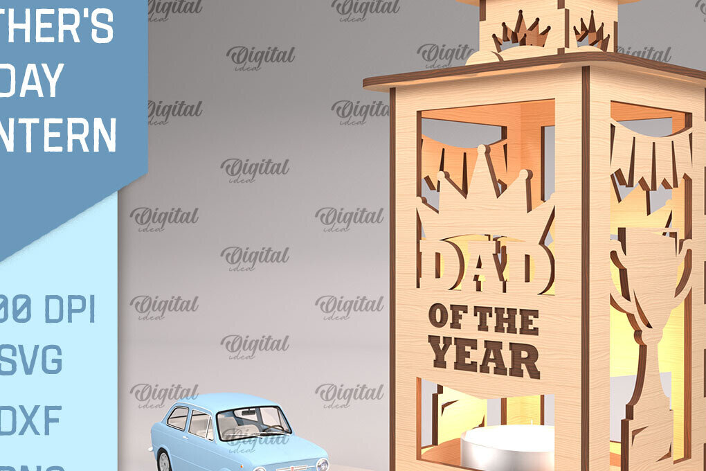 Intra απο ξύλο plywood  Χρώμα wenge 3mm-4mm πάχος - Φανάρι για την Ημέρα του Πατέρα Δίασταση 30x20 cm INTRAFABR-81501420