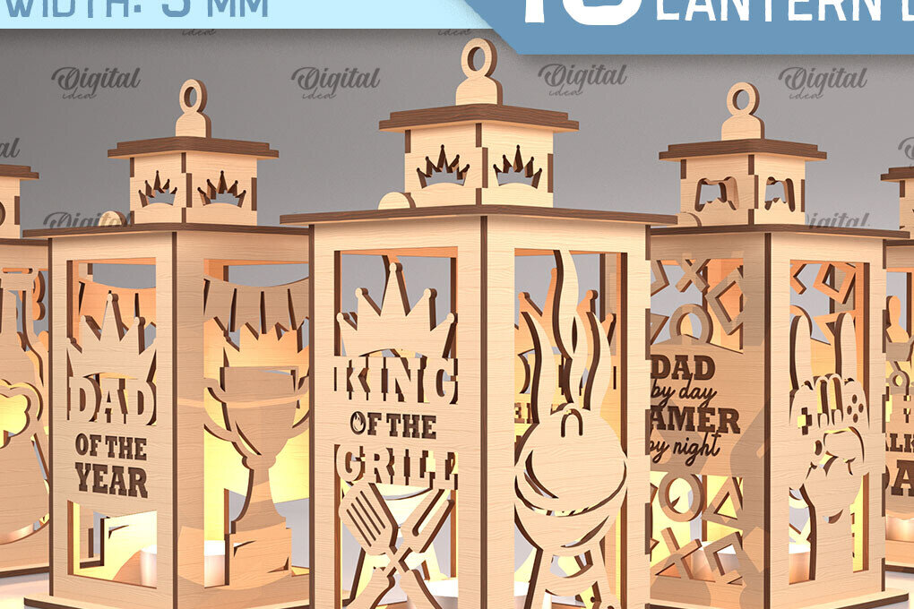 Intra απο ξύλο plywood  Χρώμα wenge 3mm-4mm πάχος - Πακέτο κοπής λέιζερ φαναριών για την ημέρα του πατέρα Δίασταση 30x20 cm INTRAFABR-81501665