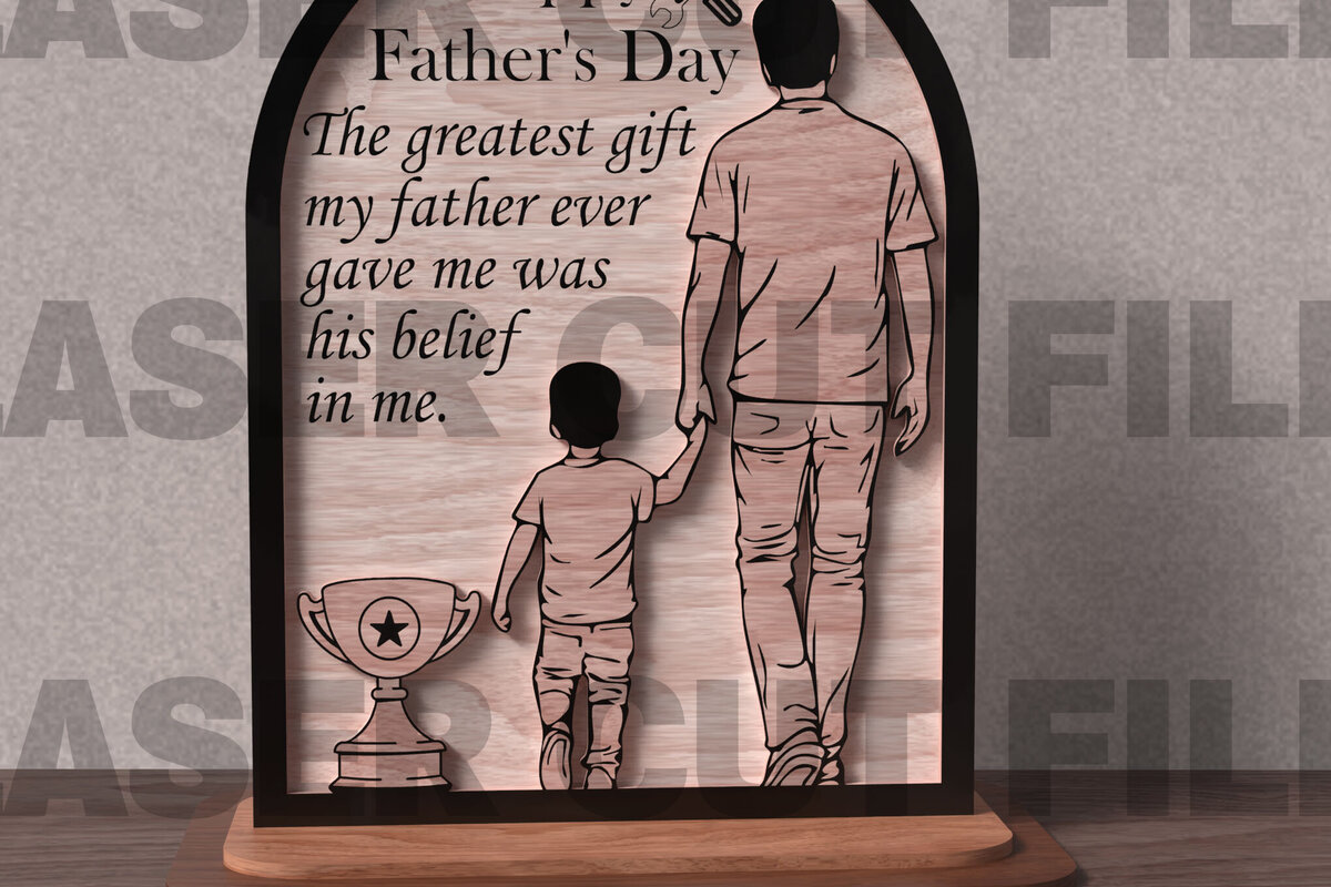 Intra απο ξύλο plywood Χρώμα wenge 3mm-4mm πάχος - Πινακίδα για την Ημέρα του Πατέρα Δίασταση 40x50 cm INTRAFABR-121508050