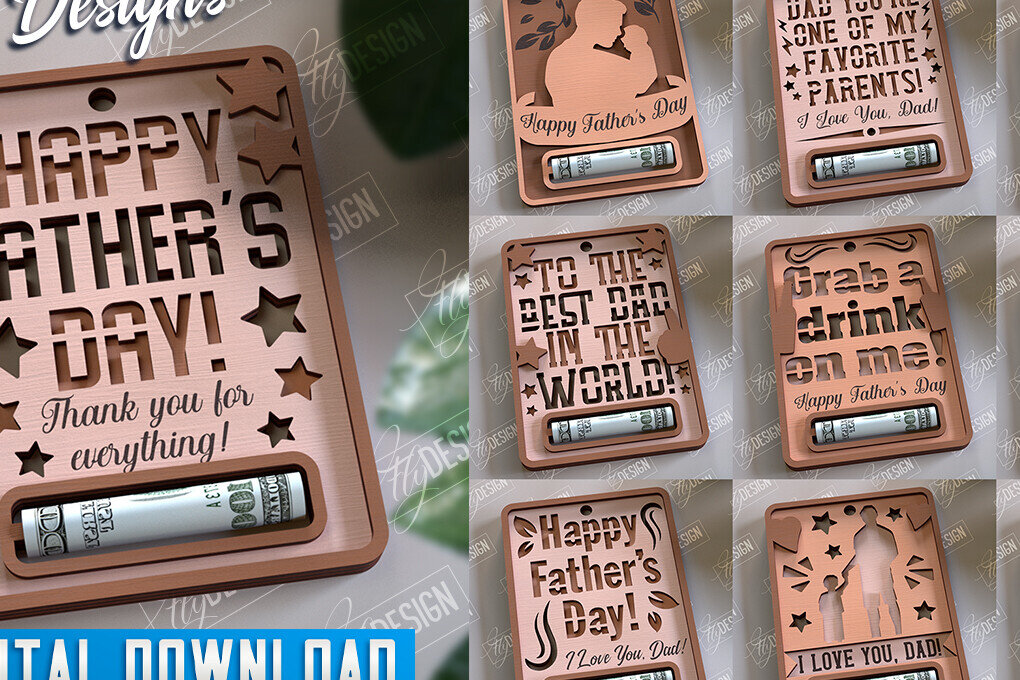 Σετ των 2 Intra απο ξύλο plywood Χρώμα wenge 3mm-4mm πάχος - Πακέτο κοπής λέιζερ με κάρτα για την ημέρα του πατέρα Δίασταση 10x15 cm INTRAFABR-26344715