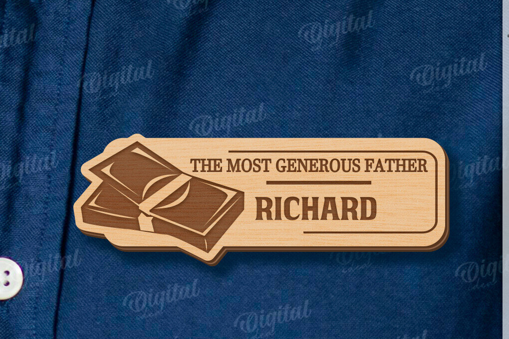 Intra απο ξύλο plywood Χρώμα wenge 3mm-4mm πάχος - Ετικέτα για την Ημέρα του Πατέρα Δίασταση 30x20 cm INTRAFABR-26348396