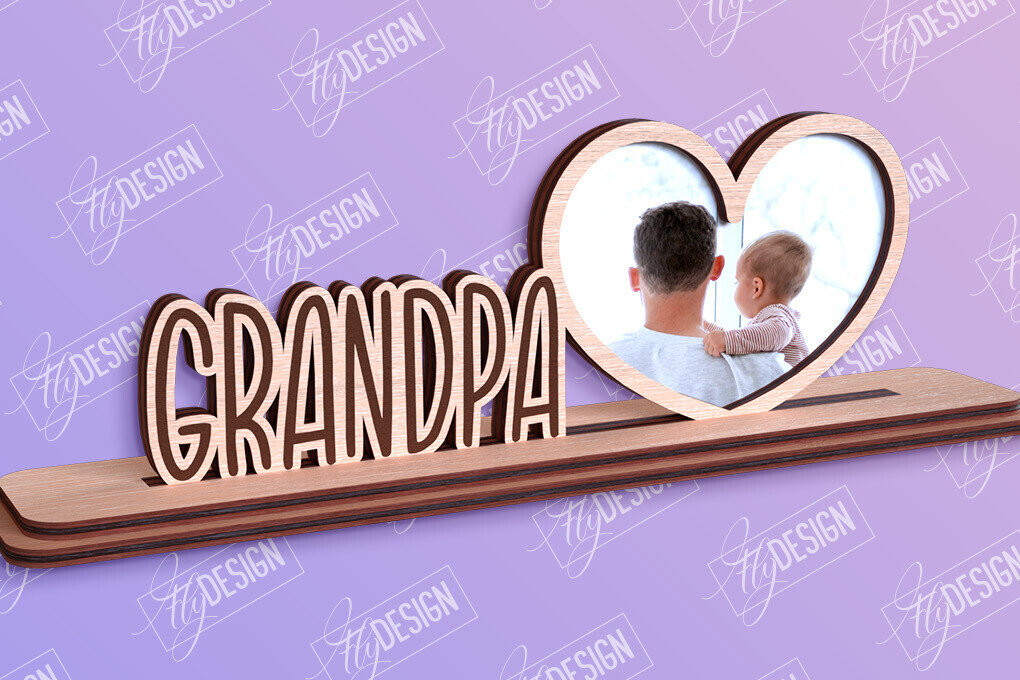 Intra απο ξύλο plywood Χρώμα wenge 3mm-4mm πάχος - Κορνίζα για την Ημέρα του Πατέρα | Δώρο παππού Δίασταση 20x25 cm INTRAFABR-29291484