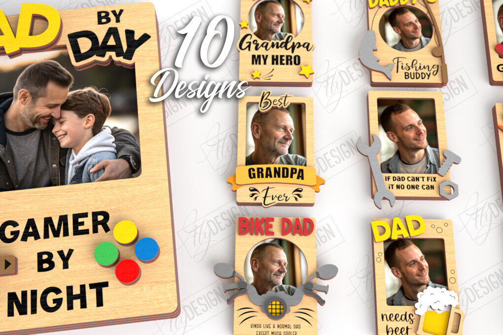 Σετ των 2 Intra απο ξύλο plywood Χρώμα wenge 3mm-4mm πάχος - Πακέτο με μαγνήτη φωτογραφιών για την ημέρα του πατέρα | CNC Δίασταση 20x20 cm INTRAFABR-103285239