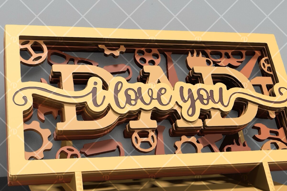 Σετ των 2 Intra απο ξύλο plywood  Χρώμα wenge 3mm-4mm πάχος - Σετ 6 τεμαχίων για τη γιορτή του πατέρα - Ξύλινη Δίασταση 20x20 cm INTRAFABR-94850525