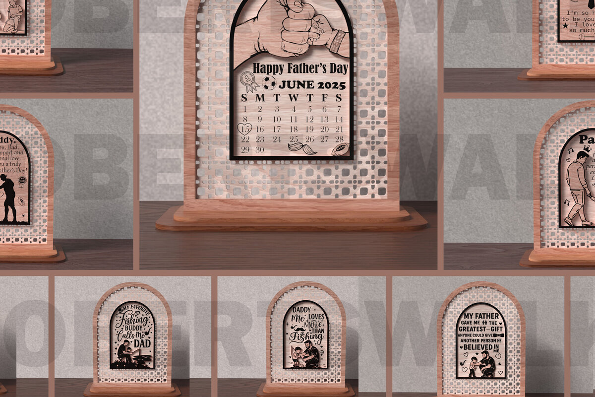 Σετ των 2 Intra απο ξύλο plywood  Χρώμα wenge 3mm-4mm πάχος - Πακέτο για την Ημέρα του Πατέρα Δίασταση 20x20 cm INTRAFABR-21282717