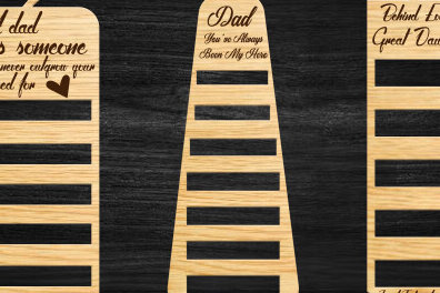 Σετ των 2 Intra απο ξύλο plywood  Χρώμα wenge 3mm-4mm πάχος - Πατέρα Γραβάτα Lacer Cute Δίασταση 20x20 cm INTRAFABR-21283210