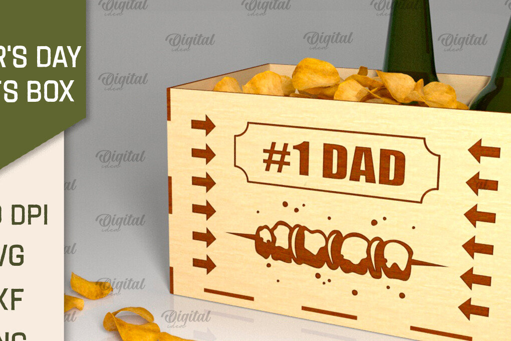 Intra απο ξύλο plywood  Χρώμα wenge 3mm-4mm πάχος - Κόψιμο με λέιζερ κουτί λιχουδιών για τη γιορτή του πατέρα Δίασταση 30x20 cm INTRAFABR-28018864