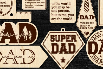 Σετ των 2 Intra απο ξύλο plywood  Χρώμα wenge 3mm-4mm πάχος - Ξύλινο μπρελόκ για τη γιορτή του πατέρα Δίασταση 4x4 cm INTRAFABR-28019473