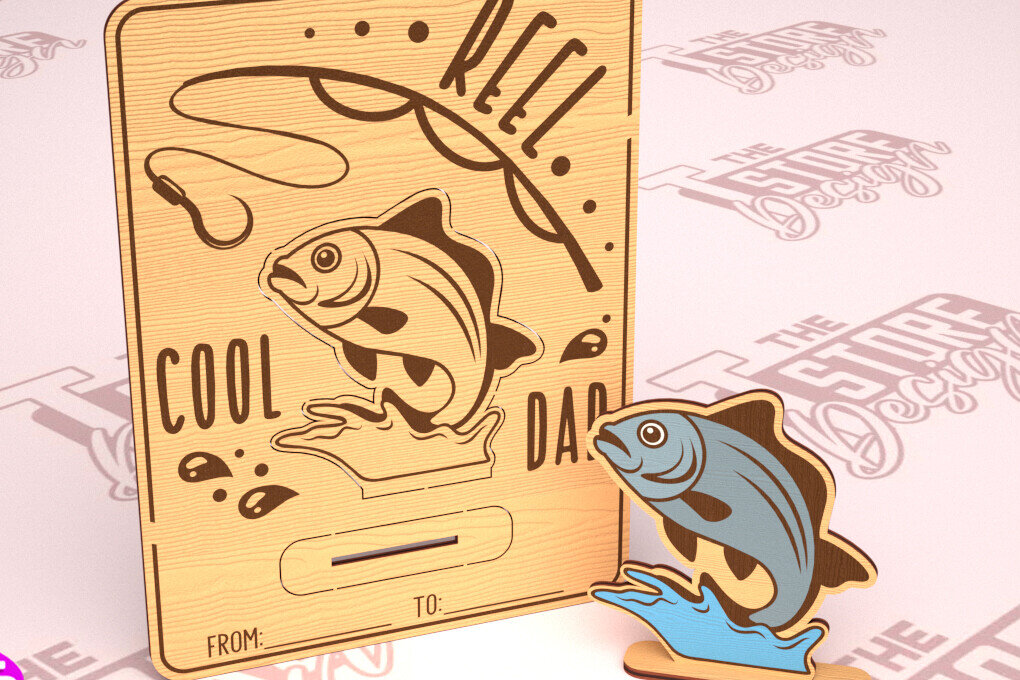 Σετ των 2 Intra απο ξύλο plywood  Χρώμα wenge 3mm-4mm πάχος - Ξύλινη κάρτα για τη γιορτή του πατέρα | Ευχετήρια κάρτα Δίασταση 10x15 cm INTRAFABR-28583007