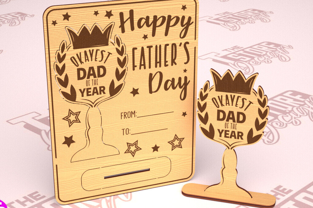 Σετ των 2 Intra απο ξύλο plywood  Χρώμα wenge 3mm-4mm πάχος - Ξύλινη κάρτα για τη γιορτή του πατέρα | Ευχετήρια κάρτα Δίασταση 10x15 cm INTRAFABR-28583180