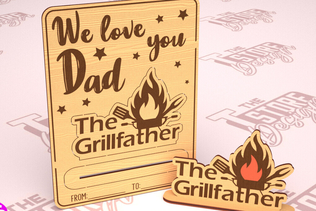 Σετ των 2 Intra απο ξύλο plywood  Χρώμα wenge 3mm-4mm πάχος - Ξύλινη κάρτα για τη γιορτή του πατέρα | Ευχετήρια κάρτα Δίασταση 10x15 cm INTRAFABR-28583297