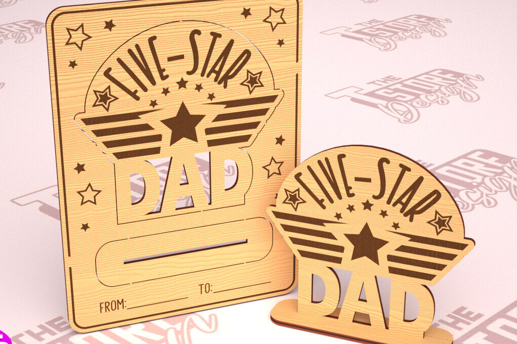 Σετ των 2 Intra απο ξύλο plywood  Χρώμα wenge 3mm-4mm πάχος - Ξύλινη κάρτα για τη γιορτή του πατέρα | Ευχετήρια κάρτα Δίασταση 10x15 cm INTRAFABR-28647053