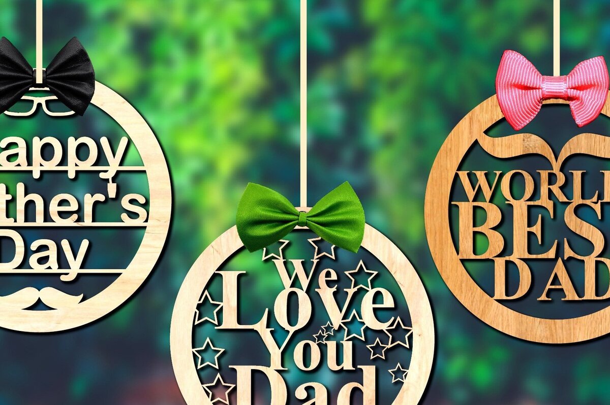 Σετ των 2 Intra απο ξύλο plywood  Χρώμα wenge 3mm-4mm πάχος - Ξύλινο ντεκόρ κρεμαστού για την ημέρα του πατέρα Δίασταση 20x20 cm INTRAFABR-28656520