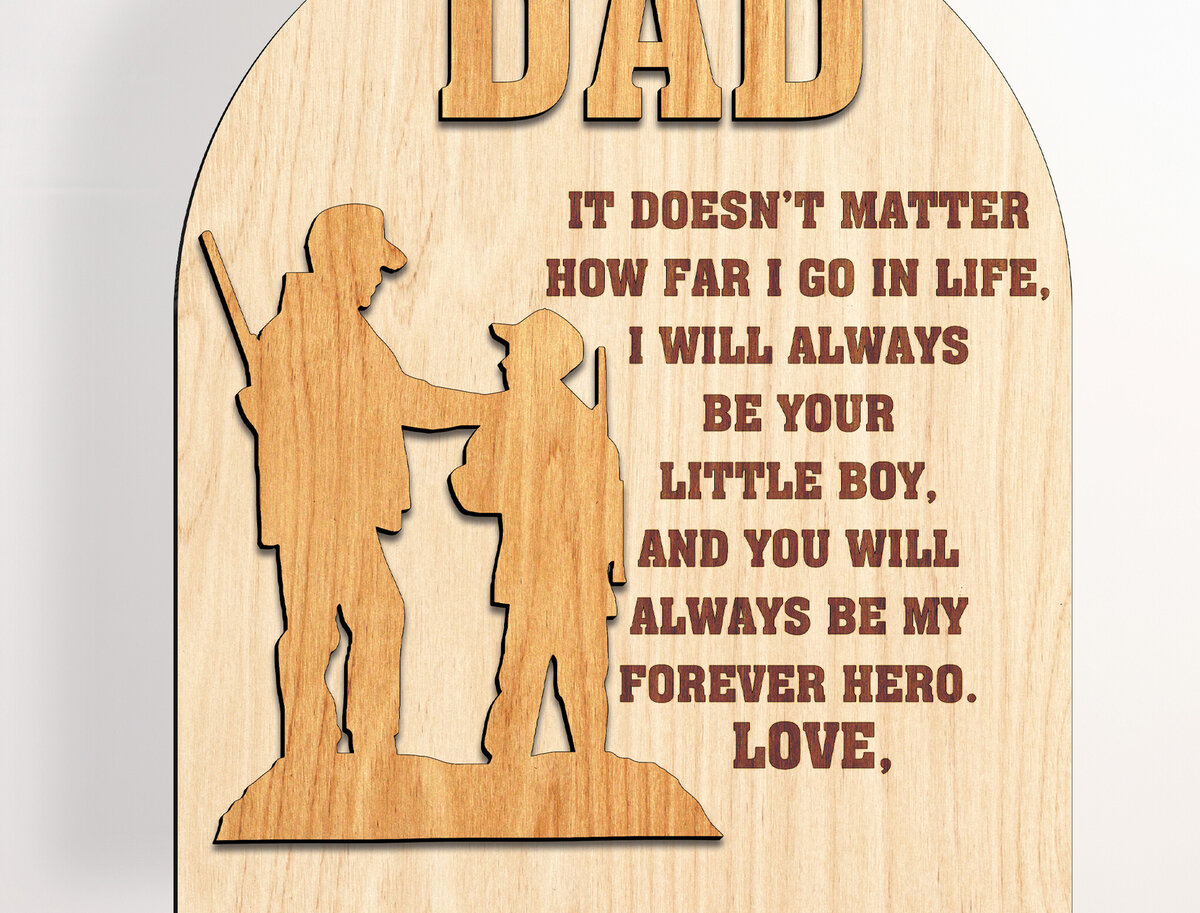 Σετ των 2 Intra απο ξύλο plywood  Χρώμα wenge 3mm-4mm πάχος - Ξύλινη επιγραφή για την Ημέρα του Πατέρα Δίασταση 20x20 cm INTRAFABR-28852409