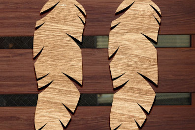 Σετ των 3 Intra απο ξύλο plywood  Χρώμα wenge 3mm-4mm πάχος - Σκουλαρίκι με φτερά Δίασταση 3x3 cm INTRAFABR-43541243