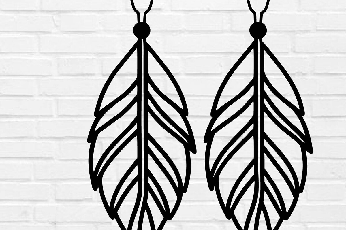 Σετ των 3 Intra απο ξύλο plywood  Χρώμα wenge 3mm-4mm πάχος - Σκουλαρίκι με πούπουλα τέχνη τοίχου με λέιζερ Δίασταση 3x3 cm INTRAFABR-124910612