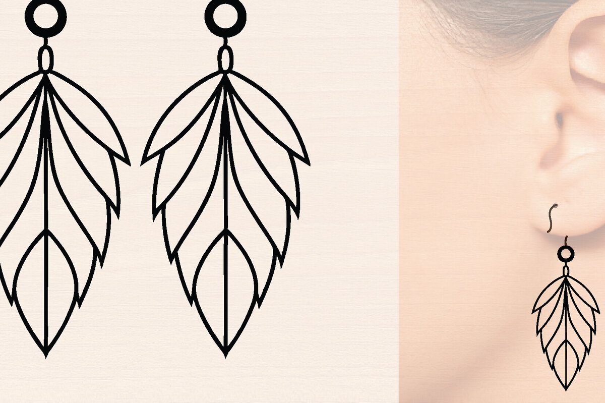 Σετ των 3 Intra απο ξύλο plywood  Χρώμα wenge 3mm-4mm πάχος - Ξύλινα σκουλαρίκια με πούπουλα με λέιζερ Δίασταση 3x3 cm INTRAFABR-76419397