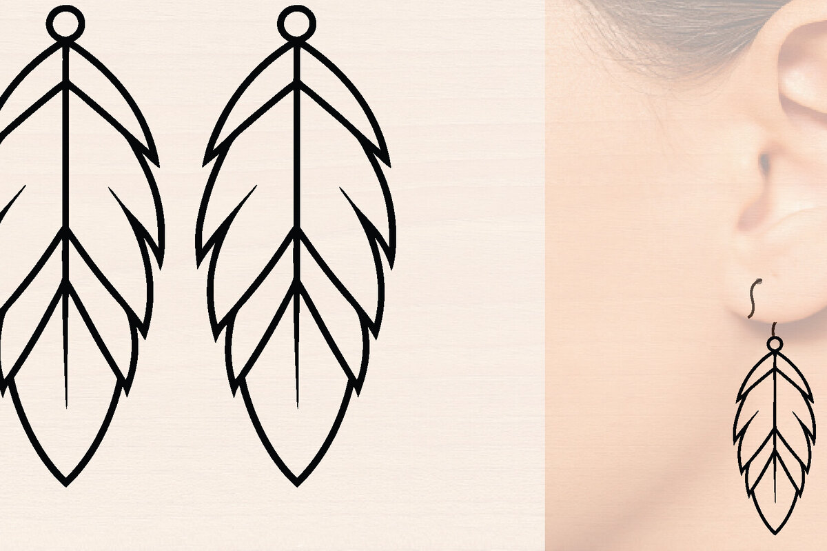 Σετ των 3 Intra απο ξύλο plywood  Χρώμα wenge 3mm-4mm πάχος - Ξύλινα σκουλαρίκια με πούπουλα με λέιζερ Δίασταση 3x3 cm INTRAFABR-116958483