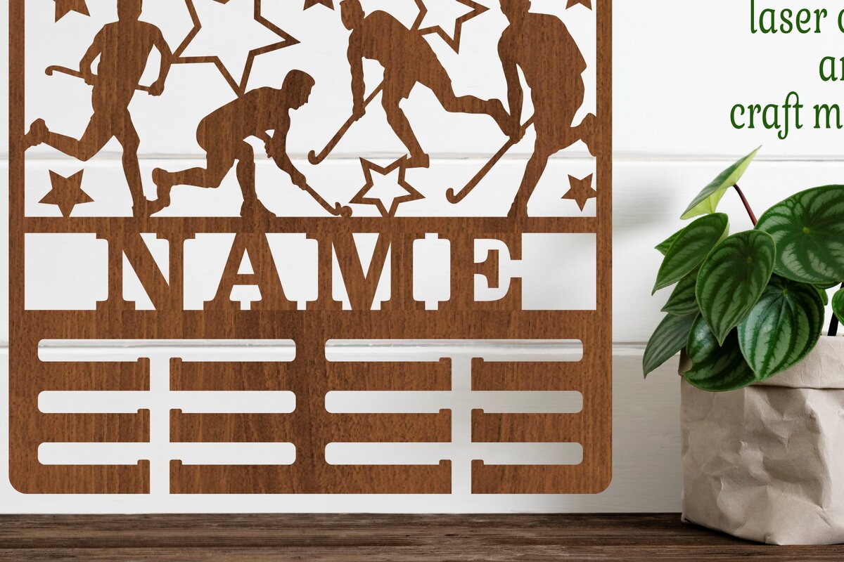 Intra απο ξύλο plywood  Χρώμα wenge 3mm-4mm πάχος - κάτοχος μεταλλίου για άντρες χόκεϊ επί χόρτου Δίασταση 30x20 cm INTRAFABR-69545267