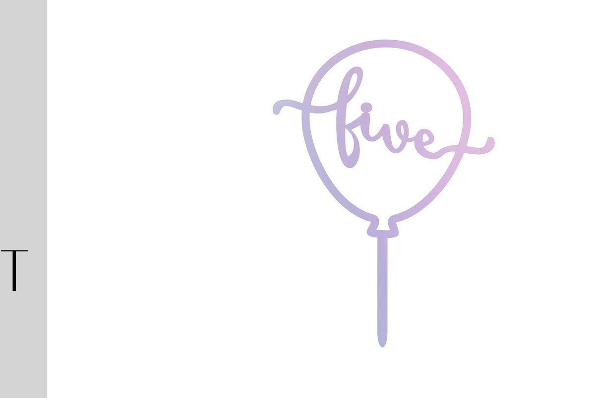 Σετ των 2 Intra απο ξύλο plywood  Χρώμα wenge 3mm-4mm πάχος - Πέμπτο Γενέθλια Μπαλόνι Κέικ Topper Δίασταση 20x20 cm INTRAFABR-69536905