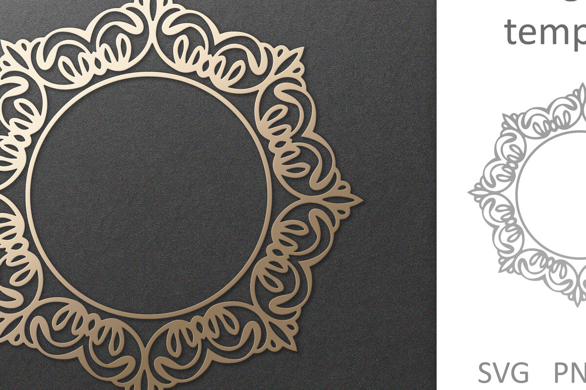 Intra απο ξύλο plywood  Χρώμα wenge 3mm-4mm πάχος - Φιλιγκράν περίτεχνο Στρογγυλό Vintage Πλαίσιο Δίασταση 30x20 cm INTRAFABR-78795185