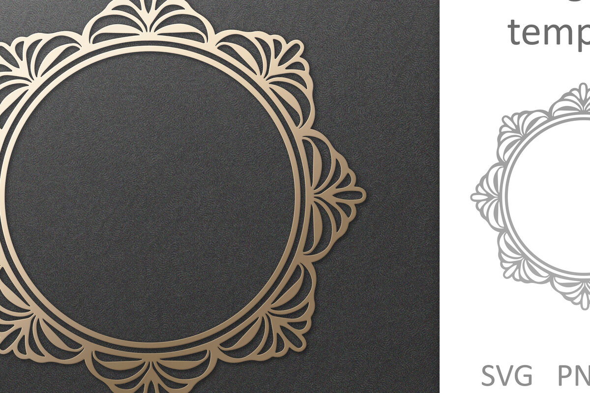 Intra απο ξύλο plywood  Χρώμα wenge 3mm-4mm πάχος - Φιλιγκράν περίτεχνο Στρογγυλό Vintage Πλαίσιο Δίασταση 30x20 cm INTRAFABR-106020699