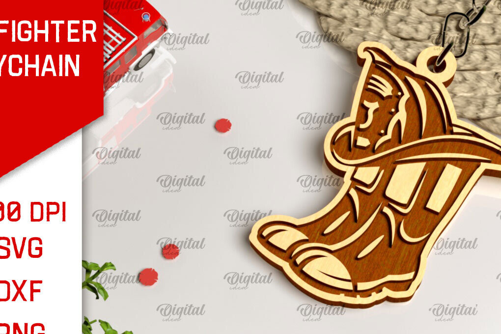 Σετ των 2 Intra απο ξύλο plywood  Χρώμα wenge 3mm-4mm πάχος - με λέιζερ Μπρελόκ Πυροσβέστης Δίασταση 4x4 cm INTRAFABR-112769110