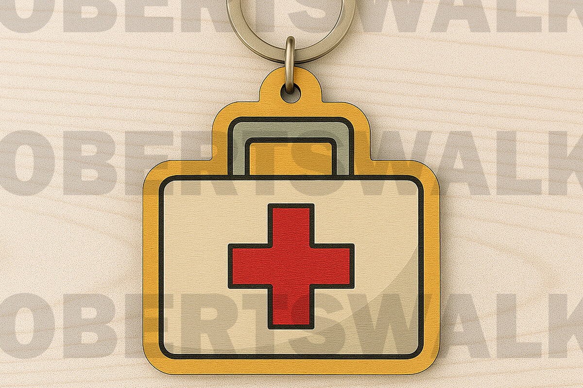 Σετ των 2 Intra απο ξύλο plywood  Χρώμα wenge 3mm-4mm πάχος - Κιτ πρώτων βοηθειών Μπρελόκ Δίασταση 4x4 cm INTRAFABR-123575653