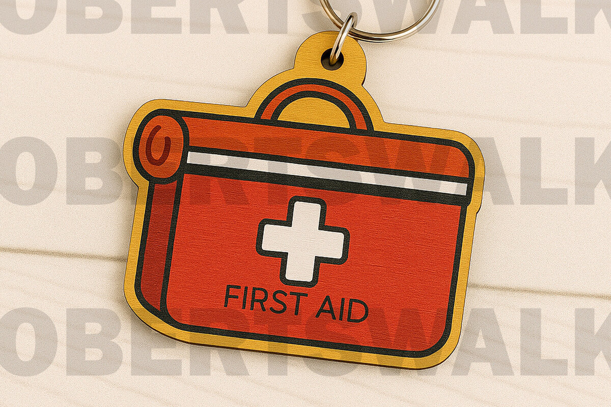 Σετ των 2 Intra απο ξύλο plywood  Χρώμα wenge 3mm-4mm πάχος - Κιτ πρώτων βοηθειών Μπρελόκ Δίασταση 4x4 cm INTRAFABR-123575707