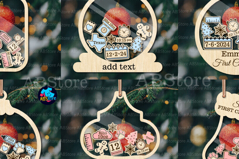 Σετ των 2 Intra απο ξύλο plywood  Χρώμα wenge 3mm-4mm πάχος - Πρώτο χριστουγεννιάτικο στολίδι Δίασταση 6x6 cm INTRAFABR-102216225