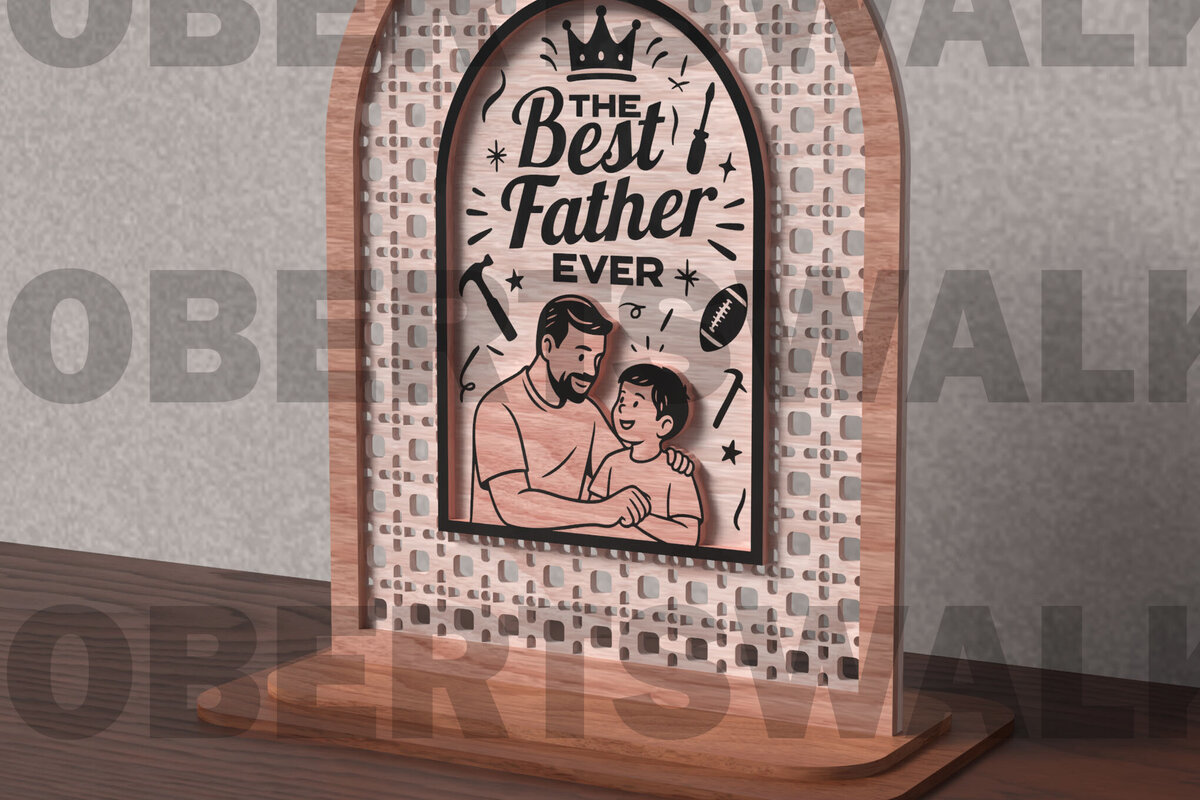 Σετ των 2 Intra απο ξύλο plywood  Χρώμα wenge 3mm-4mm πάχος - Πρώτη γιορτή του πατέρα μαζί Δίασταση 20x20 cm INTRAFABR-28511868