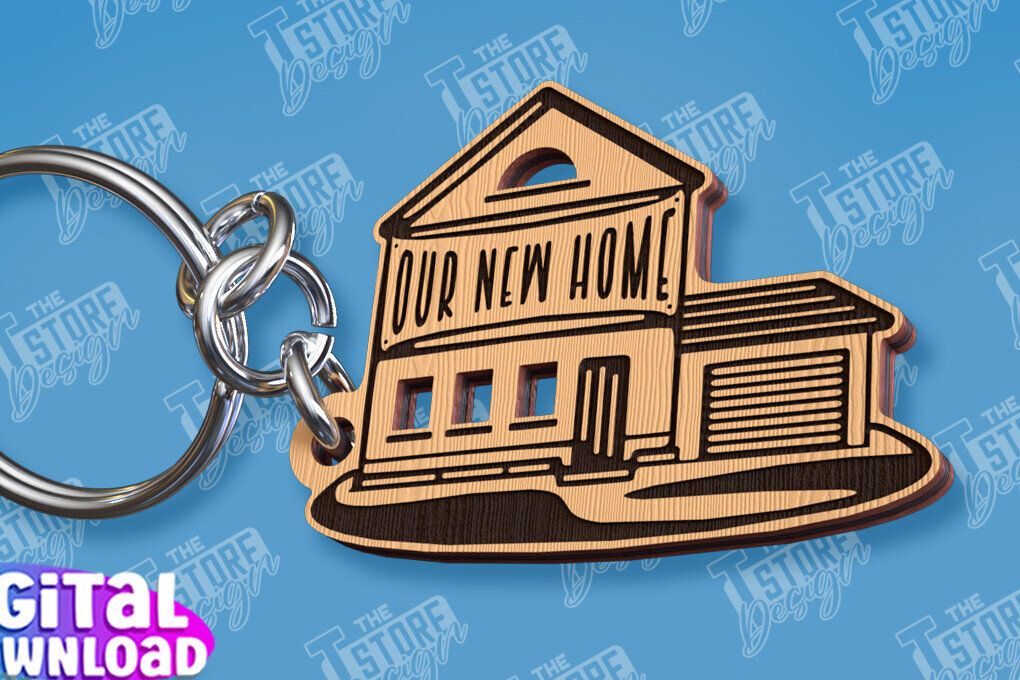 Σετ των 2 Intra απο ξύλο plywood  Χρώμα wenge 3mm-4mm πάχος - Μπρελόκ πρώτου σπιτιού | Δώρο για τακτοποίηση σπιτιού Δίασταση 4x4 cm INTRAFABR-28454343