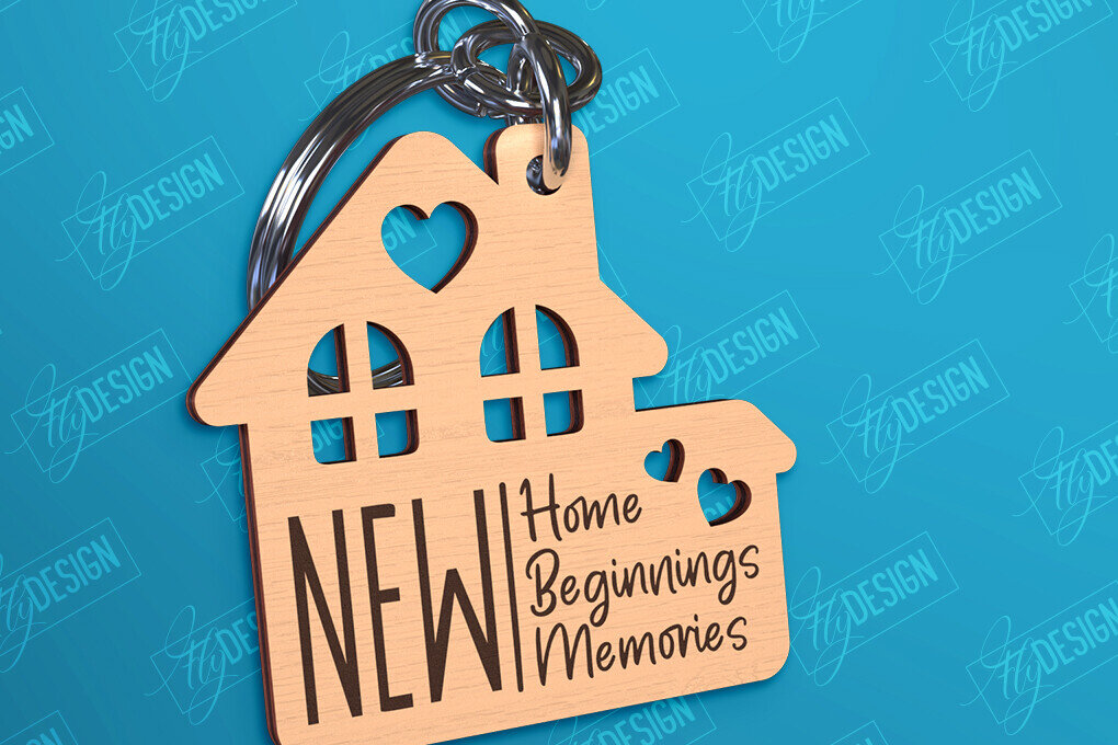 Σετ των 2 Intra απο ξύλο plywood  Χρώμα wenge 3mm-4mm πάχος - Μπρελόκ πρώτου σπιτιού | Δώρο για τακτοποίηση σπιτιού Δίασταση 4x4 cm INTRAFABR-28454856